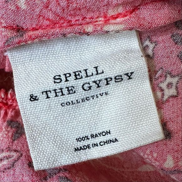 SPELL & THE GYPSY Collective Celestial Mini Dress Lace Up Back in Red - Picture 12 of 15